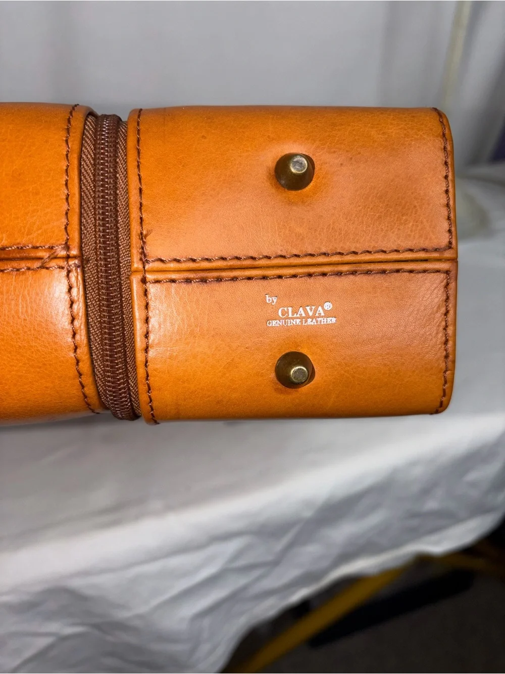 Clava Leather Two Bottle Wine Carrier - Tan